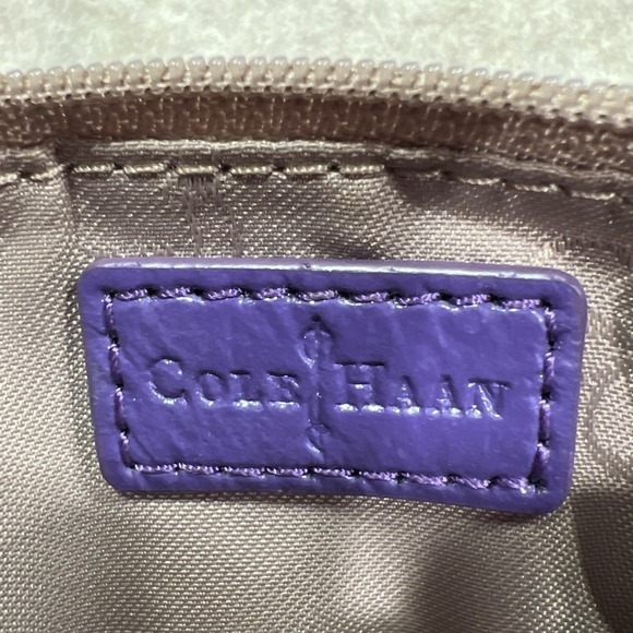 COLE HAAN Jitney II Ziptop Swingpack Crossbody Bag Purple Patent Leather - Picture 10 of 11